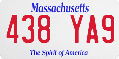 MA license plate 438YA9