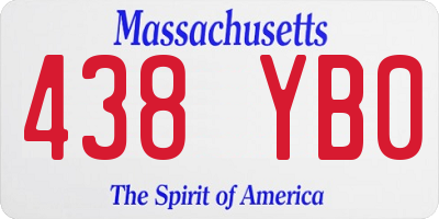 MA license plate 438YB0