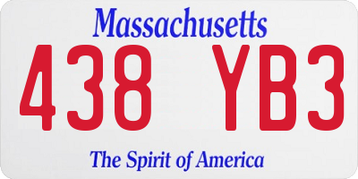 MA license plate 438YB3
