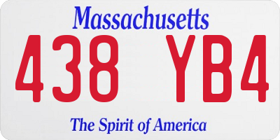 MA license plate 438YB4