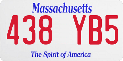 MA license plate 438YB5