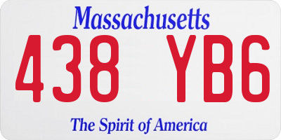 MA license plate 438YB6