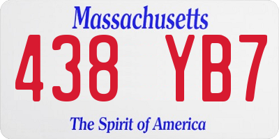 MA license plate 438YB7