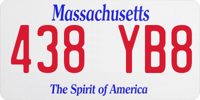 MA license plate 438YB8
