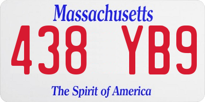 MA license plate 438YB9