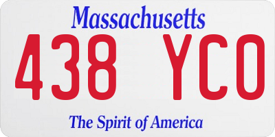 MA license plate 438YC0