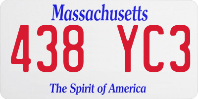 MA license plate 438YC3