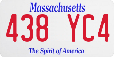 MA license plate 438YC4