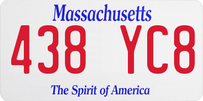MA license plate 438YC8