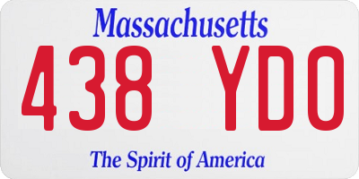 MA license plate 438YD0