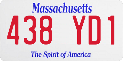 MA license plate 438YD1