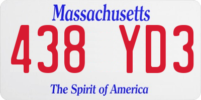 MA license plate 438YD3