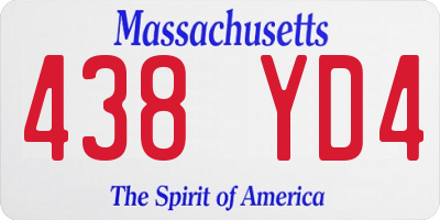 MA license plate 438YD4