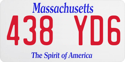 MA license plate 438YD6