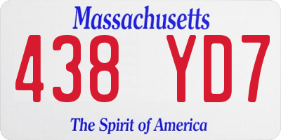 MA license plate 438YD7