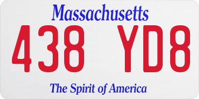 MA license plate 438YD8
