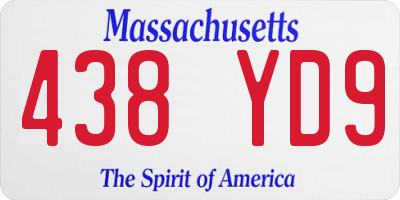 MA license plate 438YD9