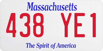 MA license plate 438YE1