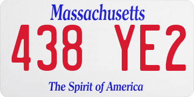 MA license plate 438YE2