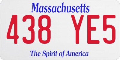 MA license plate 438YE5