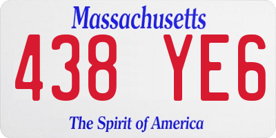 MA license plate 438YE6