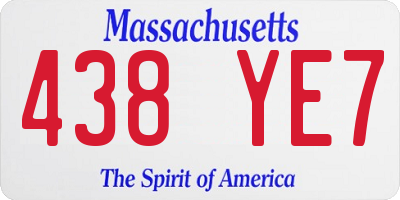 MA license plate 438YE7