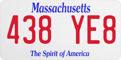 MA license plate 438YE8