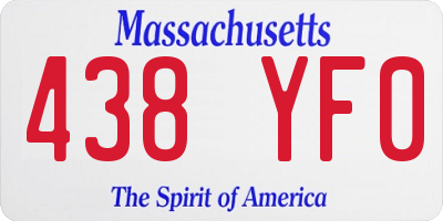 MA license plate 438YF0