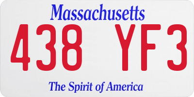 MA license plate 438YF3