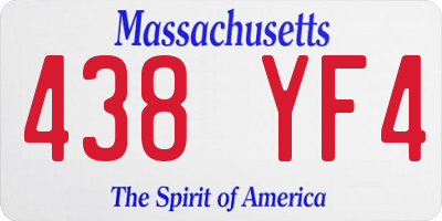 MA license plate 438YF4