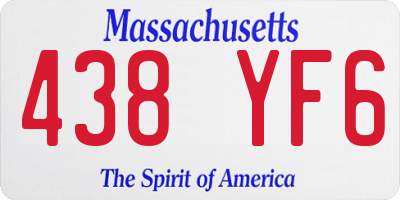 MA license plate 438YF6