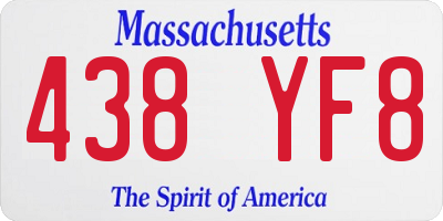 MA license plate 438YF8