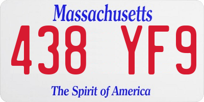 MA license plate 438YF9
