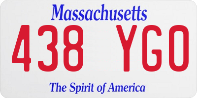 MA license plate 438YG0