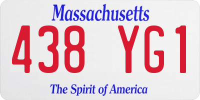 MA license plate 438YG1