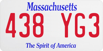 MA license plate 438YG3