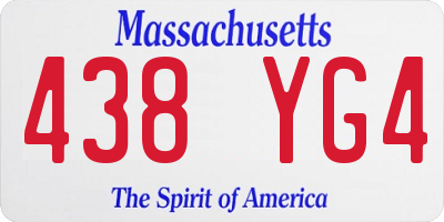MA license plate 438YG4