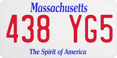 MA license plate 438YG5