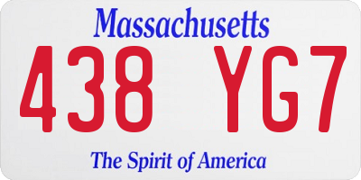 MA license plate 438YG7