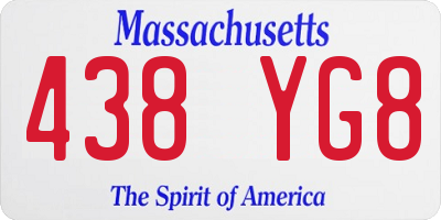 MA license plate 438YG8
