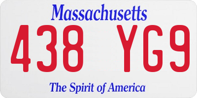 MA license plate 438YG9