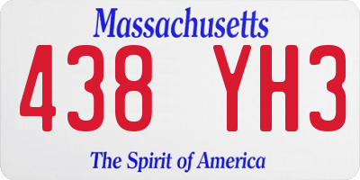 MA license plate 438YH3