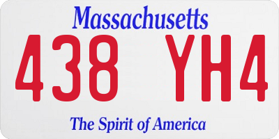 MA license plate 438YH4