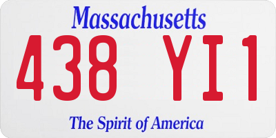 MA license plate 438YI1