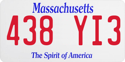 MA license plate 438YI3