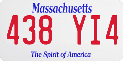 MA license plate 438YI4