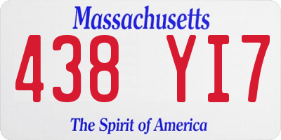 MA license plate 438YI7