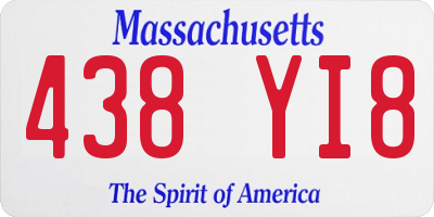 MA license plate 438YI8