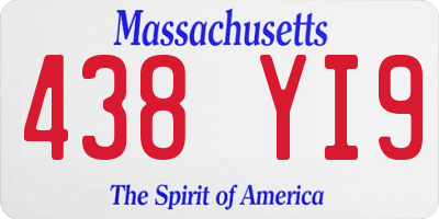 MA license plate 438YI9