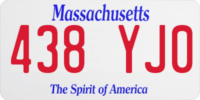 MA license plate 438YJ0